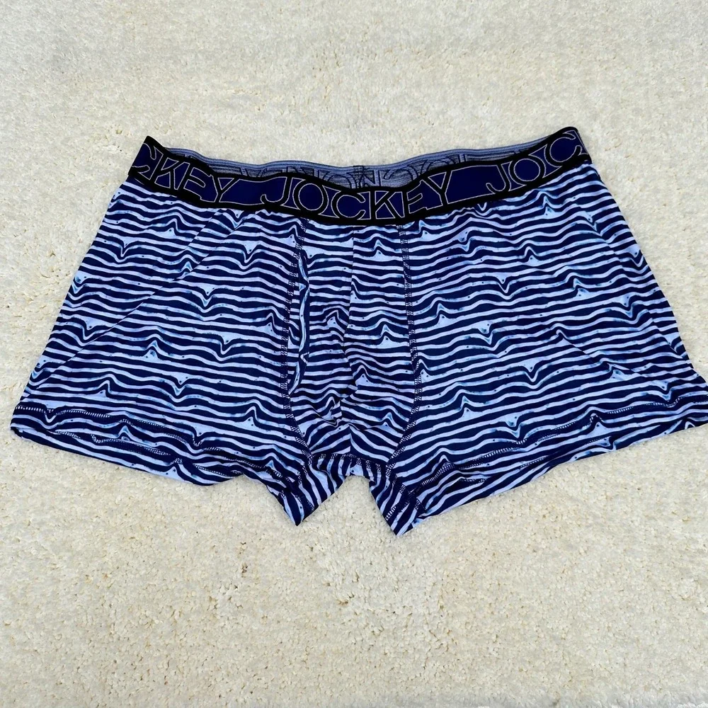 NEW 3-pack Jockey ActiveMicro Stretch Boxer Briefs Sz XL In Blue Colorway